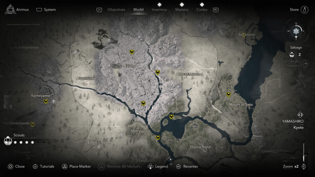 Kakurega Location Map - Yamashiro