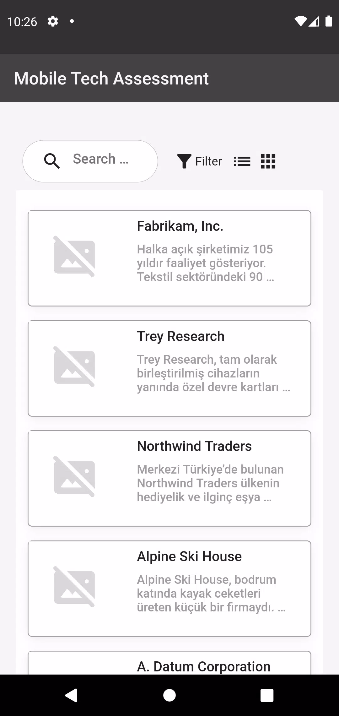 Flutter Tech Assessment Screenshot 1