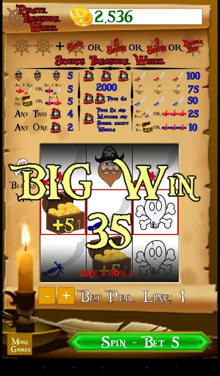 Pirate Treasure Wheel Скриншот 3