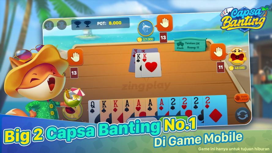Big 2 Capsa Banting ZingPlay Скриншот 1
