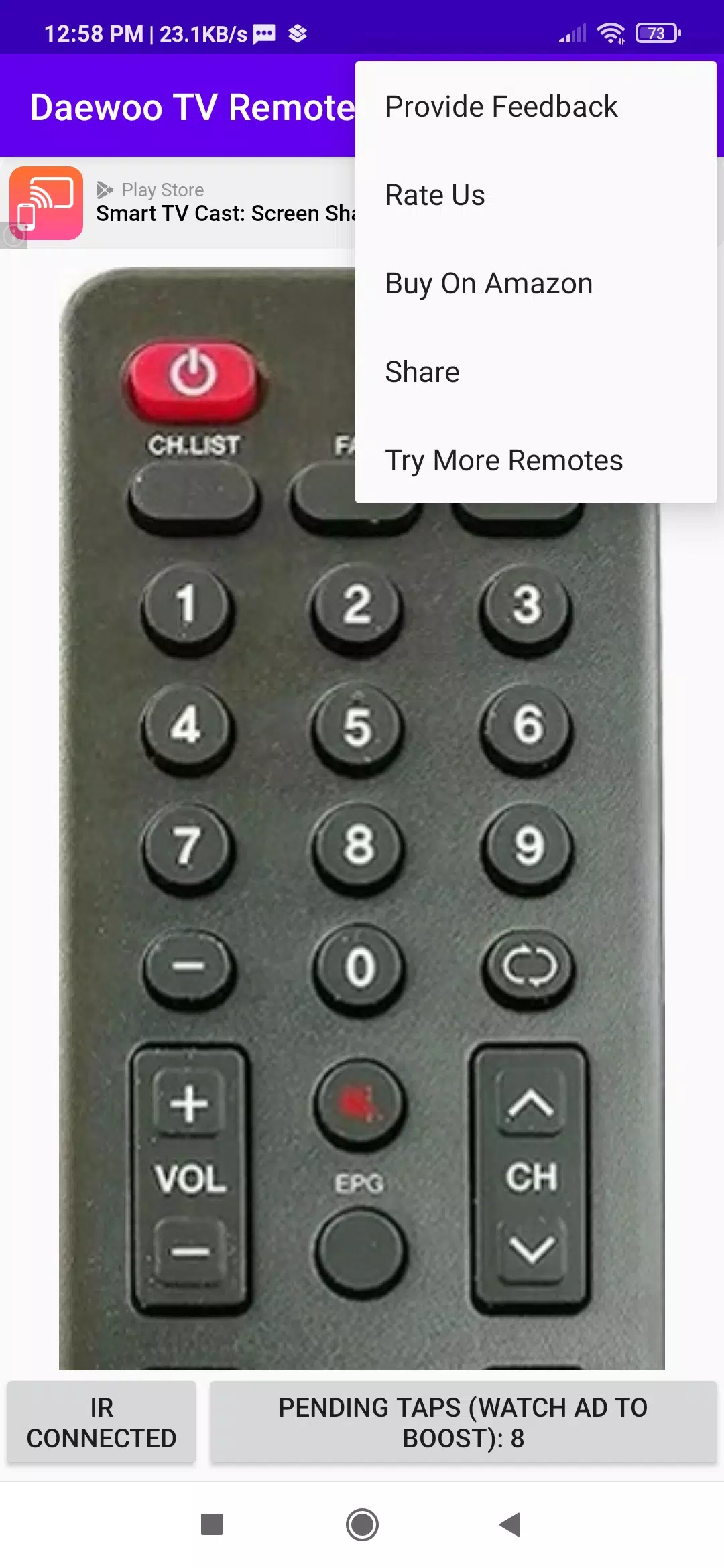 Schermata Daewoo TV Remote App 4