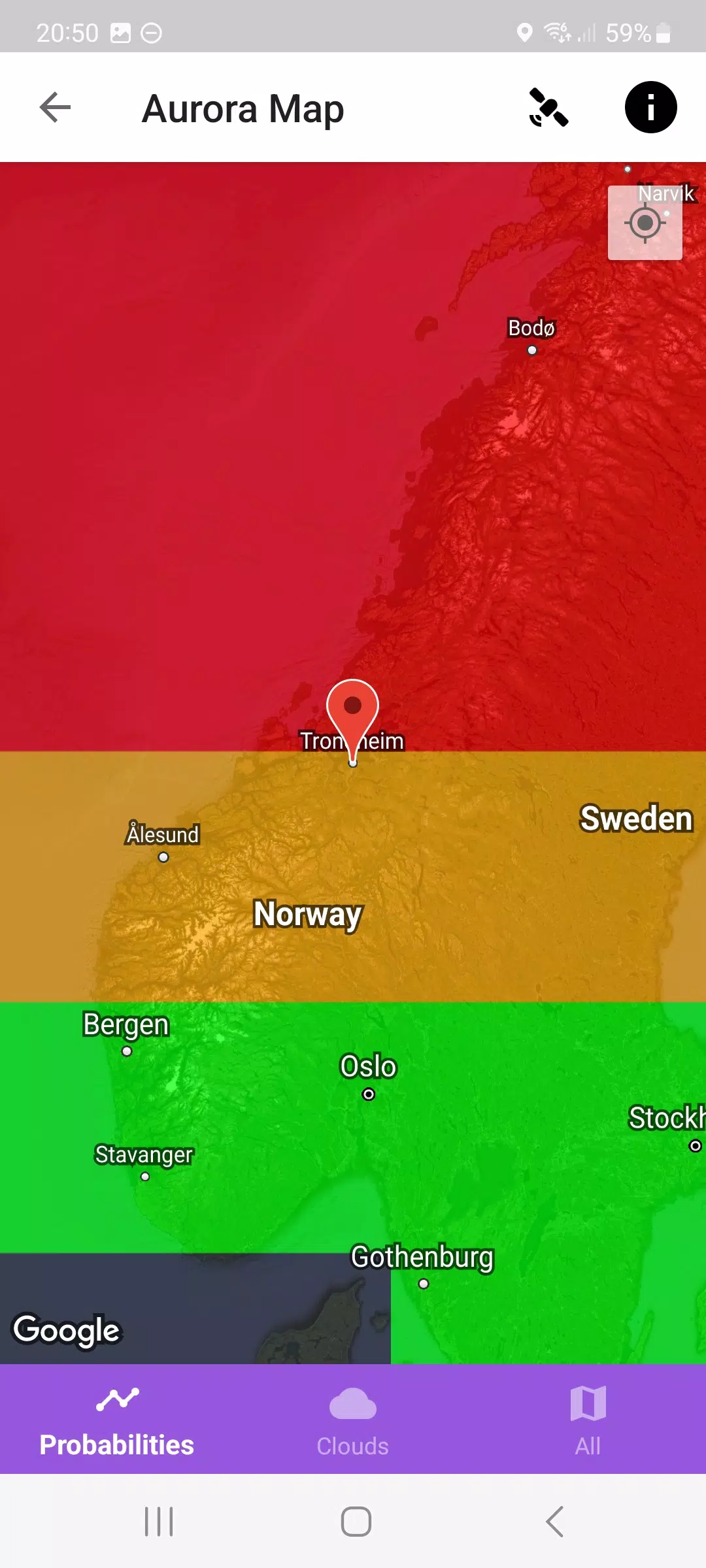 My Aurora Forecast Ekran Görüntüsü 2