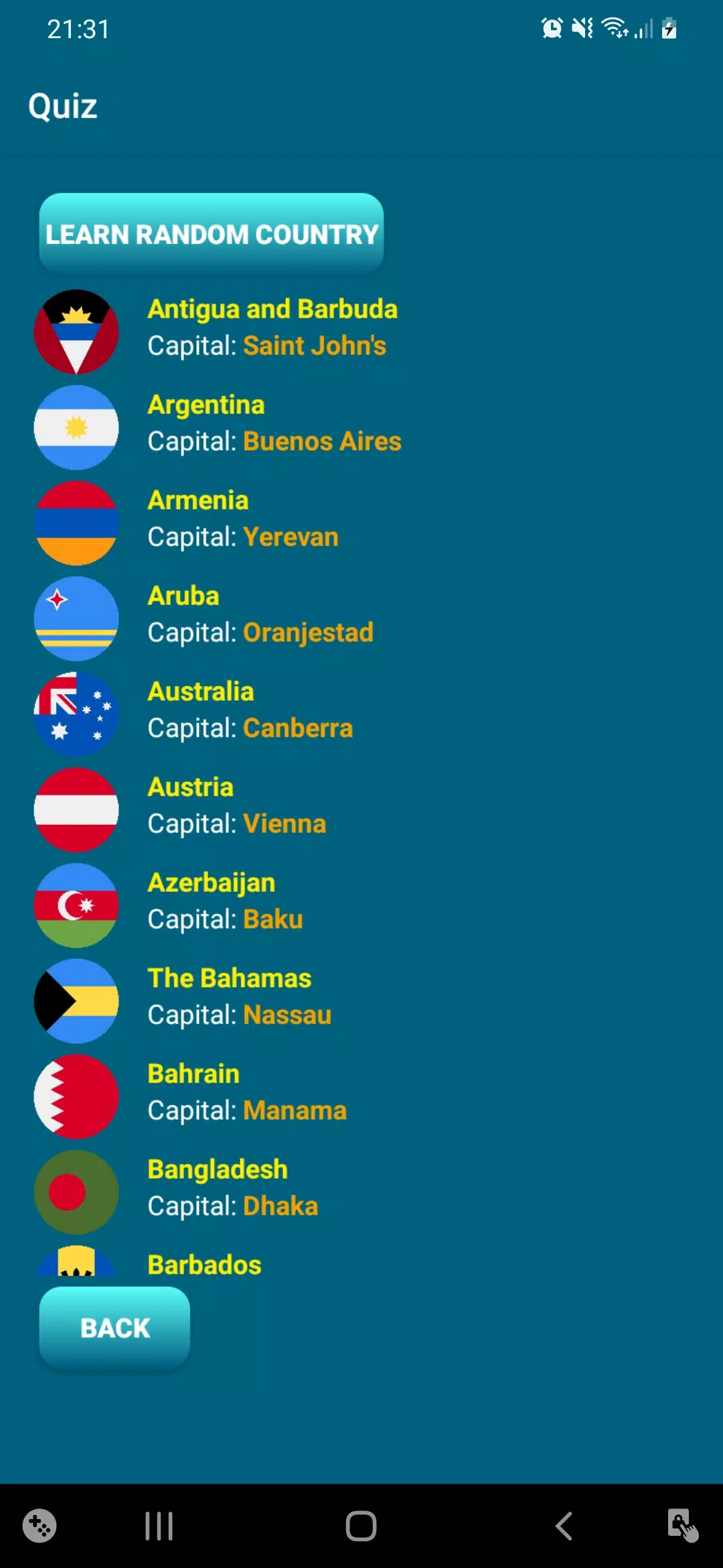 Countries, capitals, flags - W Screenshot 2
