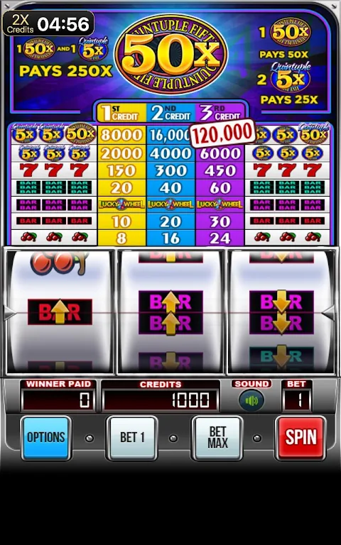 Quintuple 50x Free Slots Ekran Görüntüsü 1
