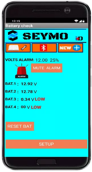 Schermata BATTERY CHECK 1