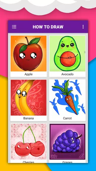 How to draw cute food by steps Tangkapan skrin 4