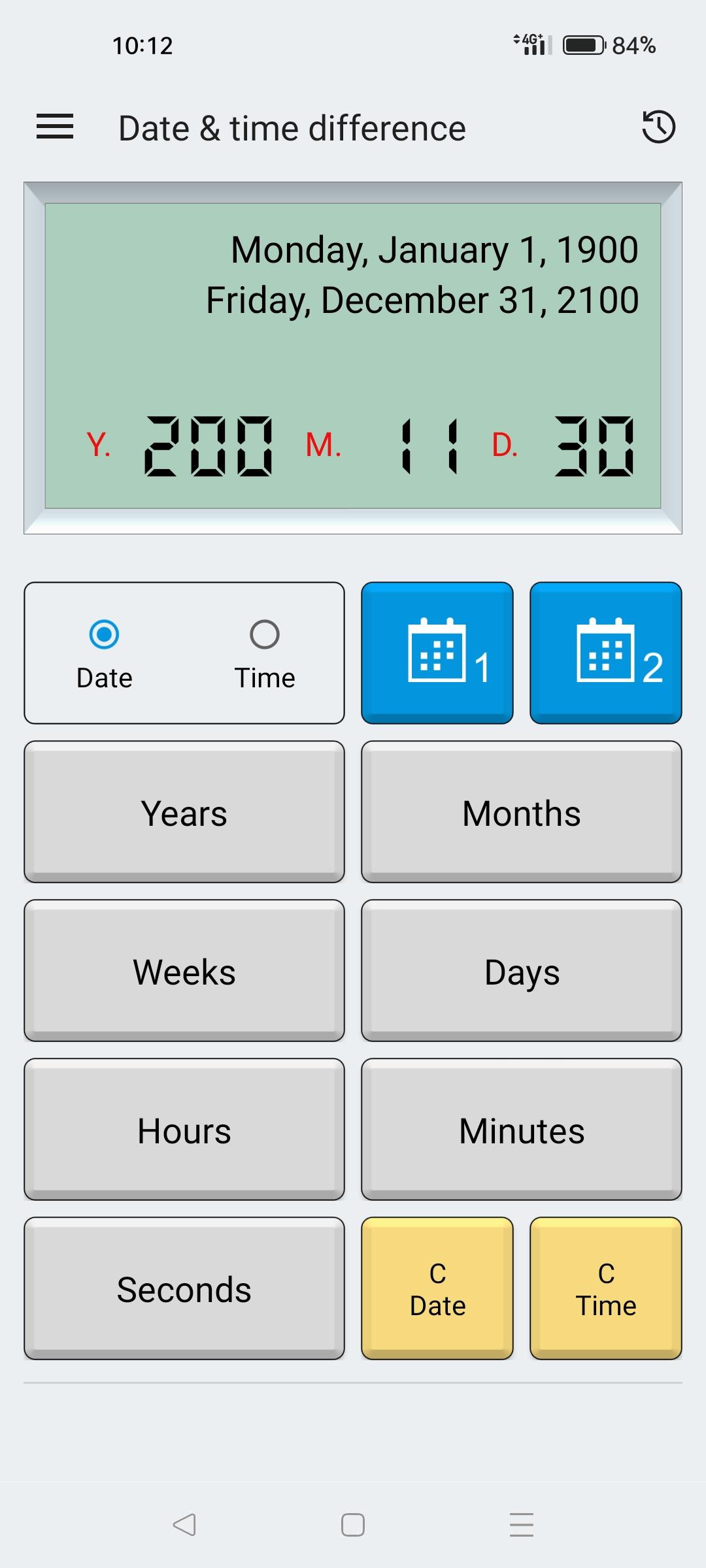 Schermata Date & time calculator 4