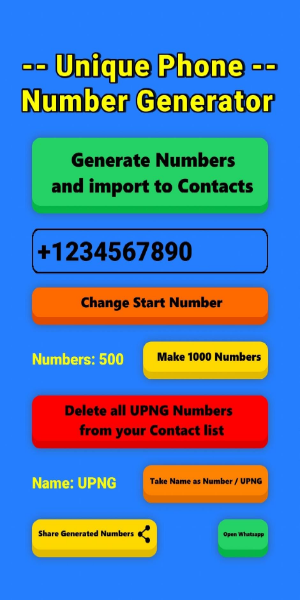 Unique Phone Number Generator Captura de pantalla 2