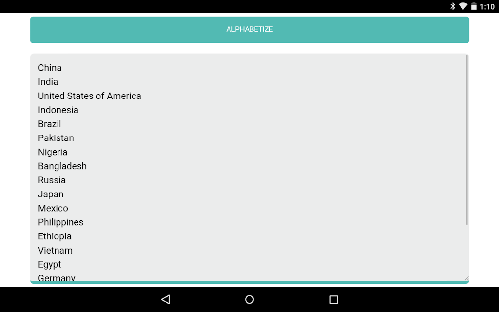 Alphabetizer Screenshot 1
