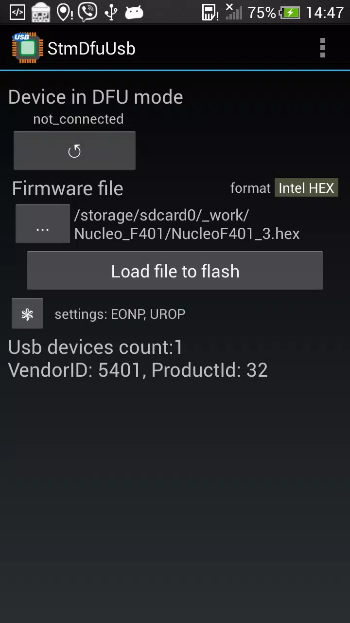 StmDfuUsb Tangkapan skrin 1