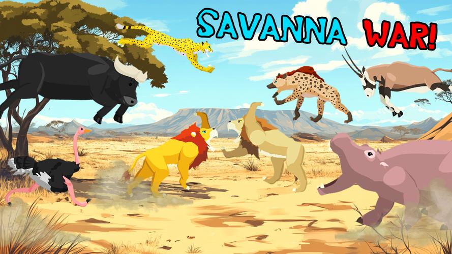 Lion Fights Savannah Animals Tangkapan skrin 1