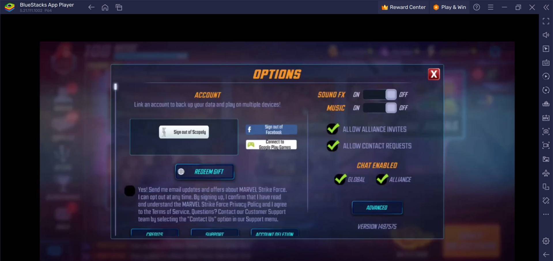 Marvel Strike Force Redeem Code Entry