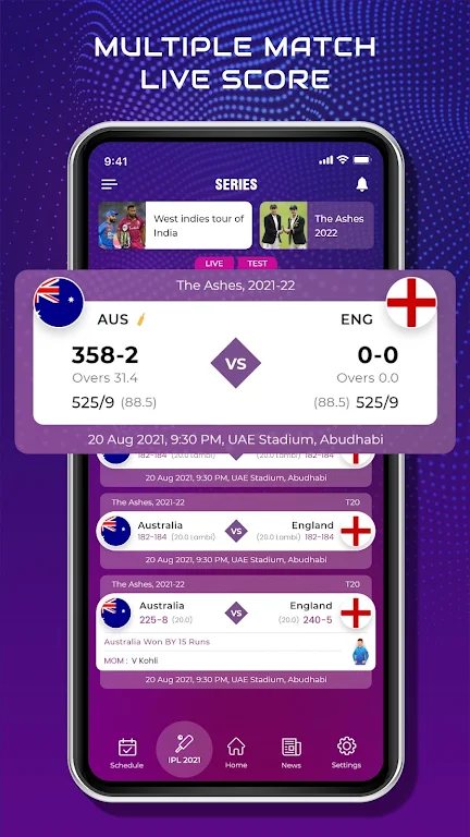 CricScore Line Guru Pro - Live Capture d'écran 1