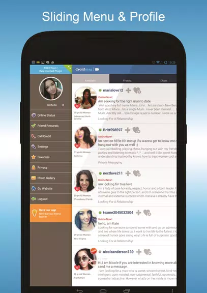 DroidMSG - Chat & Video Calls Capture d'écran 2