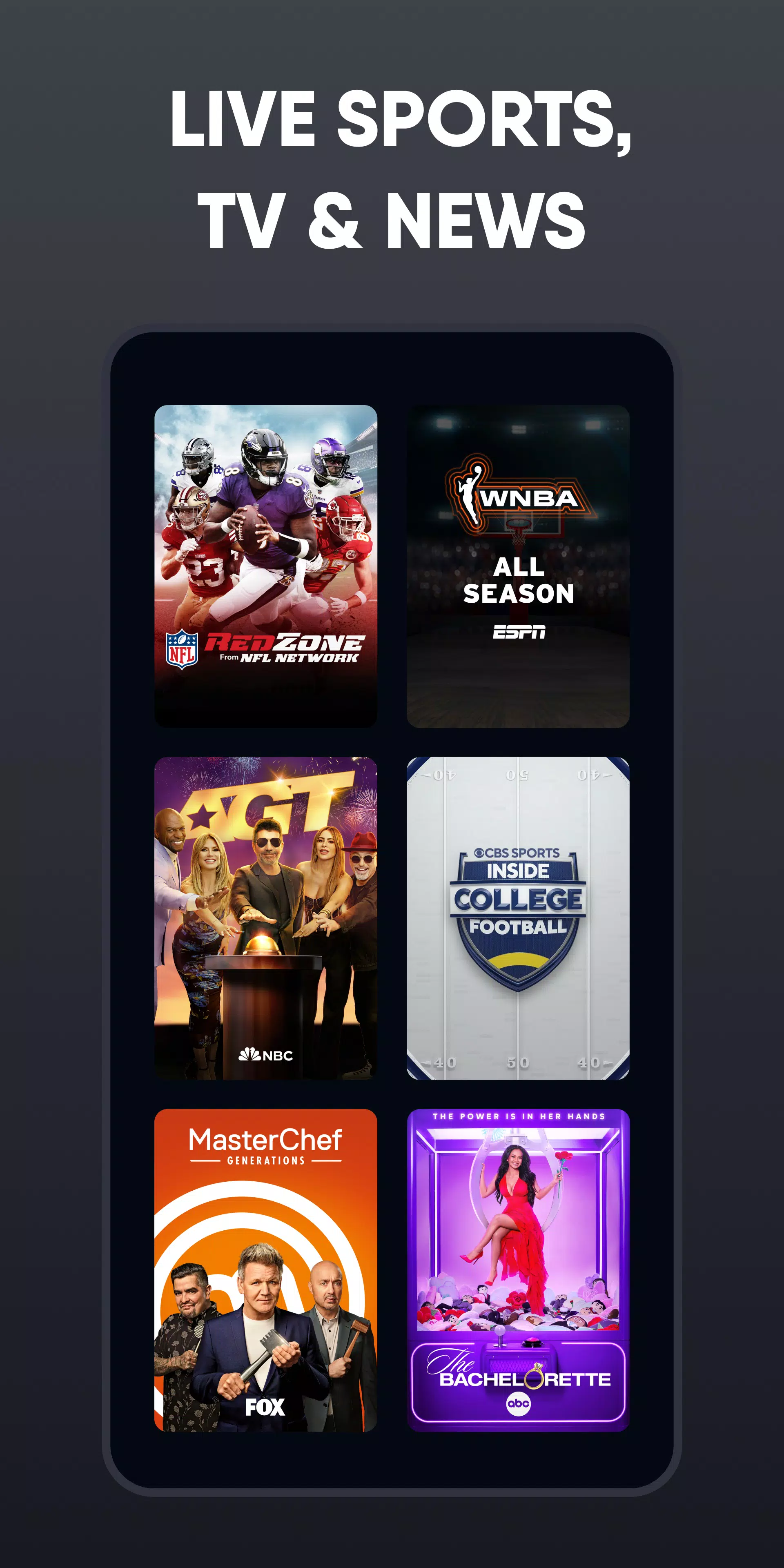 Schermata Fubo: Watch Live TV & Sports 4
