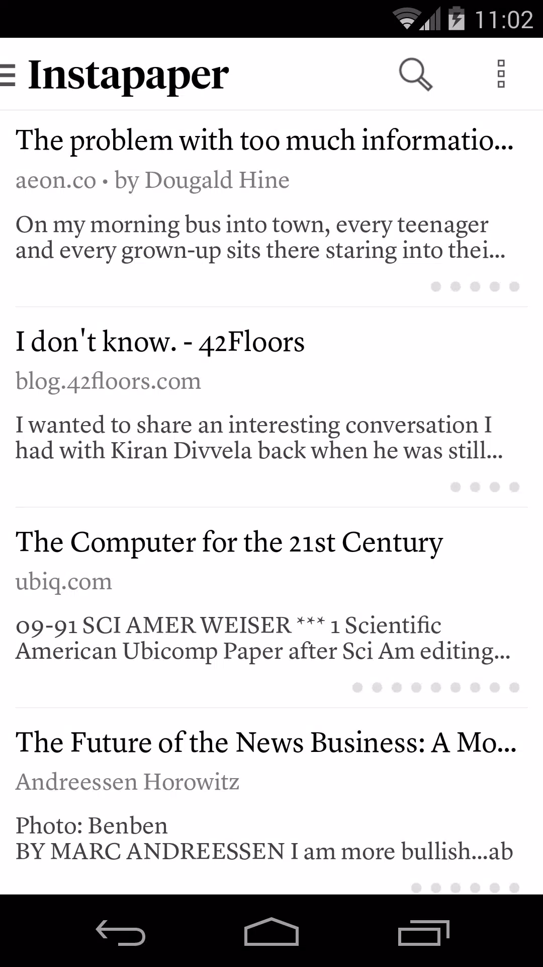 Instapaper স্ক্রিনশট 1