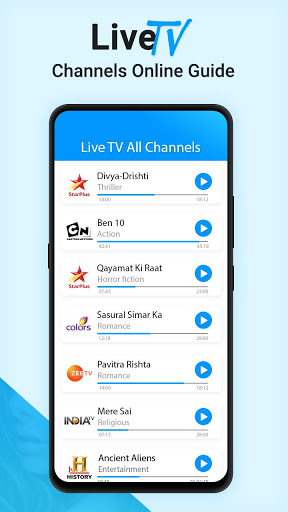 Live TV Channels Free Online Guide Zrzut ekranu 1