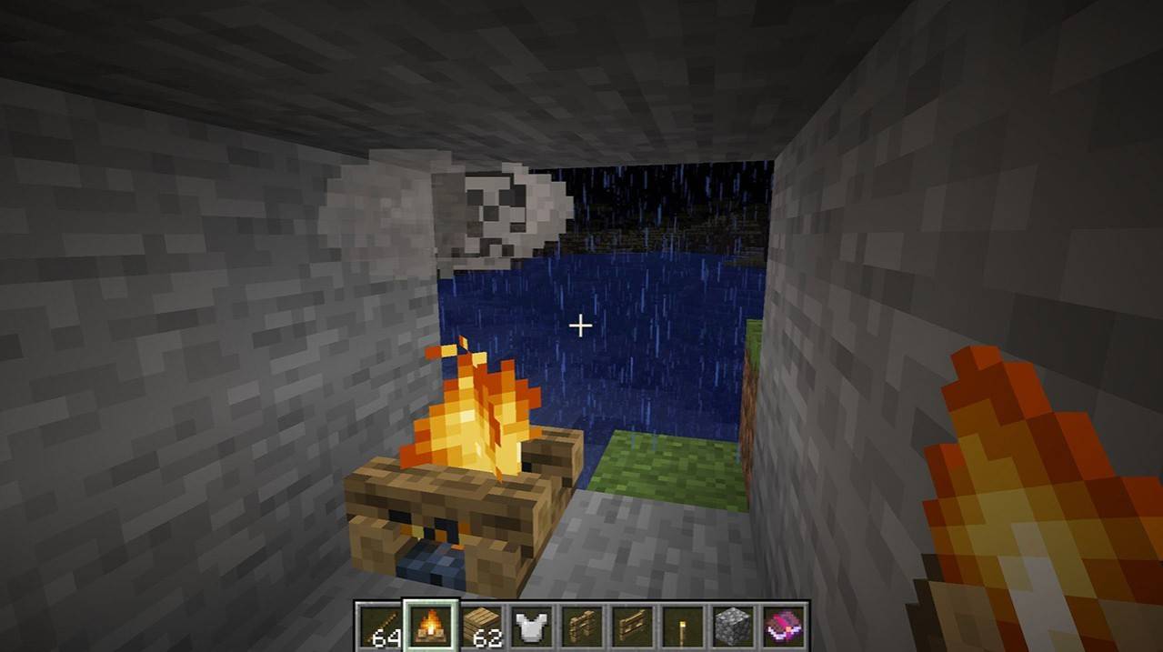 ognisko w Minecraft