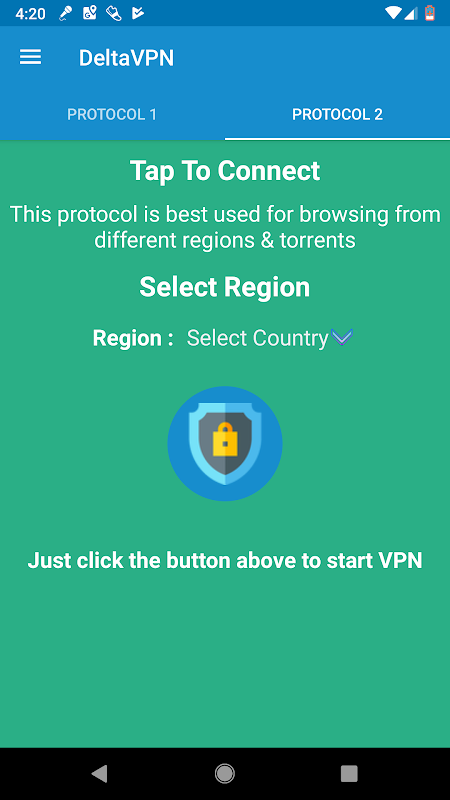 Delta VPN : Secure VPN Proxy : VPN UK, IRAN, USA スクリーンショット 1