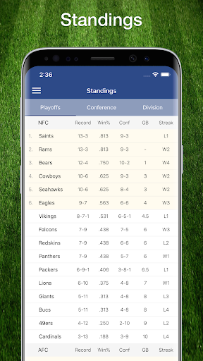 Football NFL 2017 Schedule, Live Scores, & Stats Tangkapan skrin 2