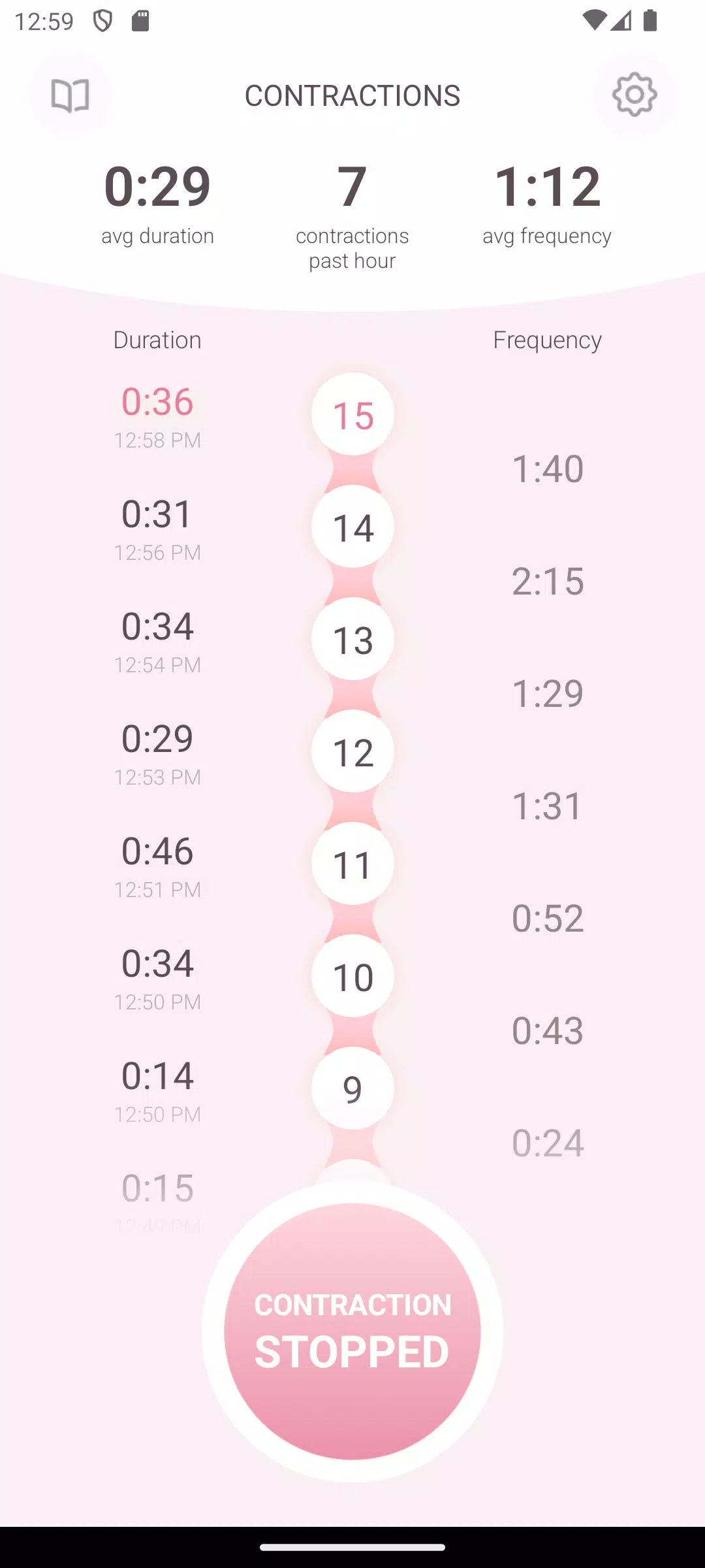 Contraction Timer & Counter 9m ภาพหน้าจอ 3
