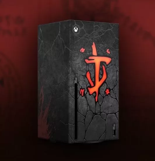 Custom Doom-themed wrap for Xbox Series X consoles