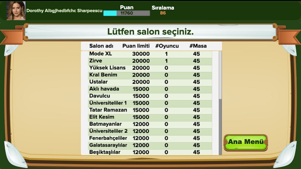 Schermata Eşli Batak Online 3
