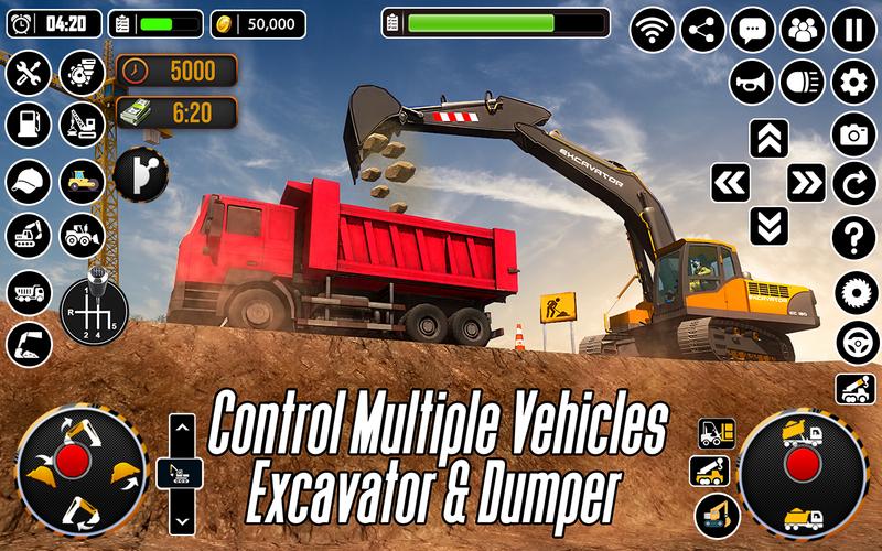 City Heavy Excavator Crane 3D Captura de pantalla 3