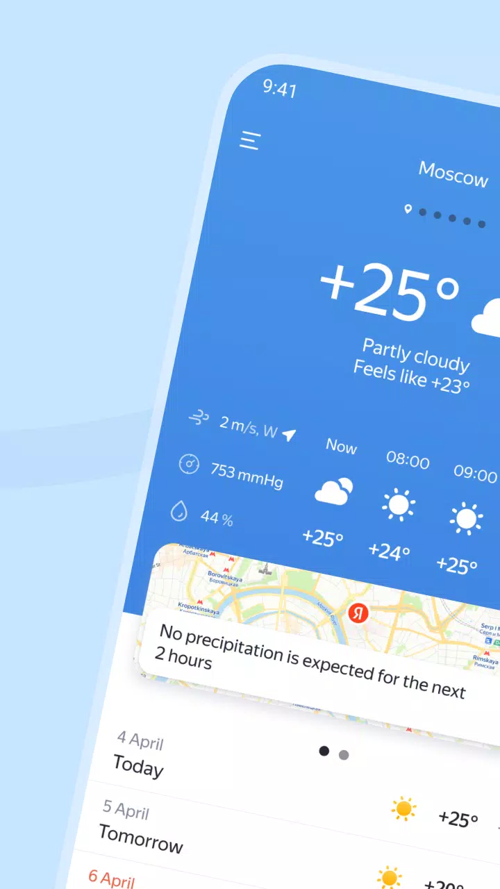 Yandex Weather & Rain Radar स्क्रीनशॉट 1