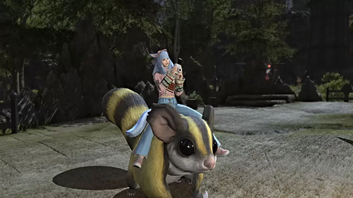Using Photograph emote while mounted in FFXIV